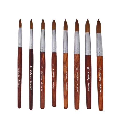 China Easy Apply jieniya Professional Nail Liquid Powder Cutting Pen 100% Acrylic Kolinsky Germany Nail Brush for sale