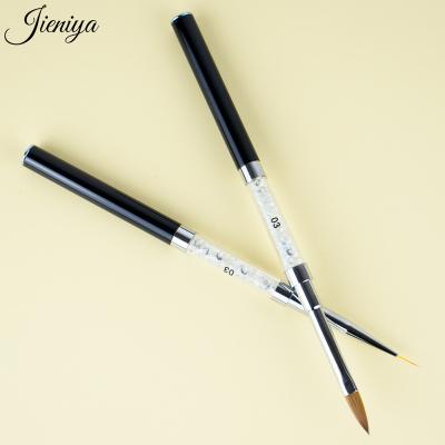 China NAIL Double-Finished Nail Brush Use Nail Liner Double Broom Kolinsky Hair Gel Two-Finished Painting Brush For Acrylic UV Nails Extension for sale