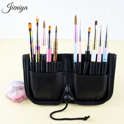 China Durable Professional Hair Artist Kolinsky Paint Brushes Set Portable Cotton Nail Brushes Storage Bag for sale