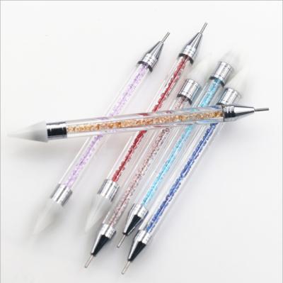 China NAIL Double-Ended Nail Wax Dotting Tool Rhinestone Picker Pen, Nail Art Dotting Pen for sale