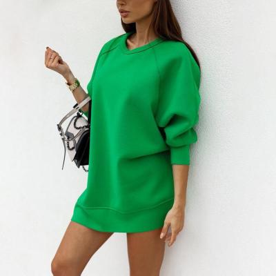 China HD606 Women's Oversized Sweatshirt Hoodie Dress Autumn Solid Long Hoodies Casual Loose Hooded Breathable Sweatshirts Pullover for sale