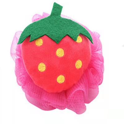 China EXFOLIATE BS031 Children's Fruit Shaped Baby Bath Sponge Mesh Pouf Shower Sponge for sale