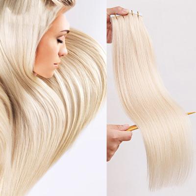 China Extension 100%, High Quality Virgin Remy Tape In Hair Silky Straight HW005 Natural Wave Hair 613 Tape Hair Extension for sale