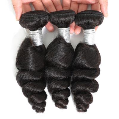 China Factory Wholesale HW023 DEEP LOOSE WAVE Cuticle Aligned Grade Peruvian Deep Wave Virgin Hair Loose Bundles With Closure for sale