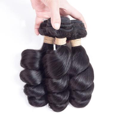 China Natural Color Soft Smooth Thick Shedding Loose Wave Barely Loose Wave Bundle Hair 100% Indian Virgin Hair for sale