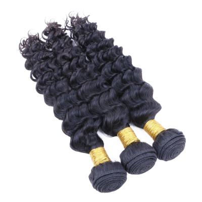 China Brazilian Virgin Human Hair Loose Curly Deep Wave Thick Curly Soft Thick Shedding Brazilian Hair Bundles With Lace Closure for sale