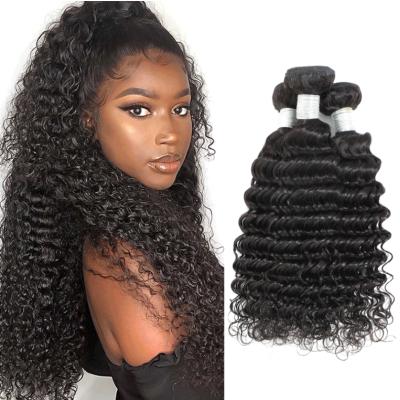 China HW014 Deep Wave Hair 100% Deep Wave Bundle With Swiss Lace Frontal Wig for sale