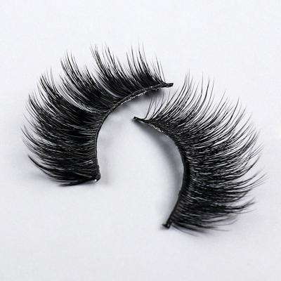 China Natural/bushy/short/elongated at the end of false eyelashes FE001 whips 3 pairs 3D/box real mink false eyelashes 6-12mm for sale