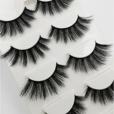 China Wholesale FE004 Natural Long Lashes Fluffy Layered Mink False Eyelashes 4 Pairs Long for sale