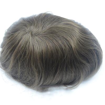 China 100% Human Virgin Hair Wig HM004 Wholesale Products Bleached Knots 100% Indian Hair Toupee PU Hair Men Toupee for sale