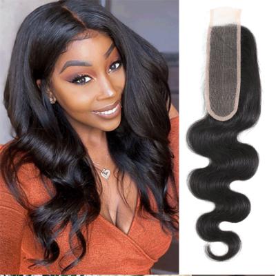 China HT003 Diversity Straight Hair Lace Closure 2x6 Lace Closure Body Preplucked With Baby Hair for sale