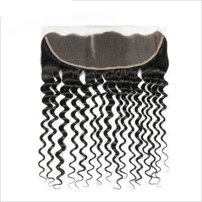 China HT045 100% Deep Wave Human Remy Hair Extensions Deep Wave Lace Front Wigs13*4 Align Virgin Brazilian Hair Wigs Bundles for sale