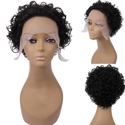 China Cheap Hair Wig HL484 Pixie Cut Short Curly Human Hair Pixie Hair Wigs Curly Under Transparent 13X1 Lace Wig For Women for sale