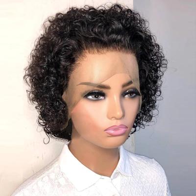 China Pixie Cut Wig HL488 Pixie Cut Wig Short Curly Cheap Transparent Hair Wigs 13X1 Full Lace Wig For Women for sale