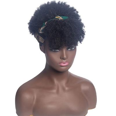 China SL428 Curly Curly Headband Wig For Black Women Curly Hair Synthetic Hair Headwraps Wig for sale