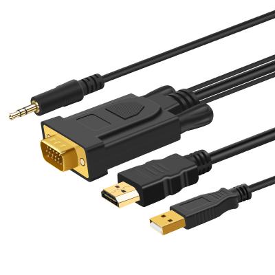 China COMPUTER male to male gold plated v2.0 hdtv to vga converter adapter with mirco usb for sale