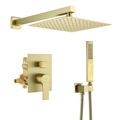 China Without Sliding Bar Wall Mounted Cold Water Shower Set Hot Bath Mixers Sets Brass Shower System Set For Bathroom for sale