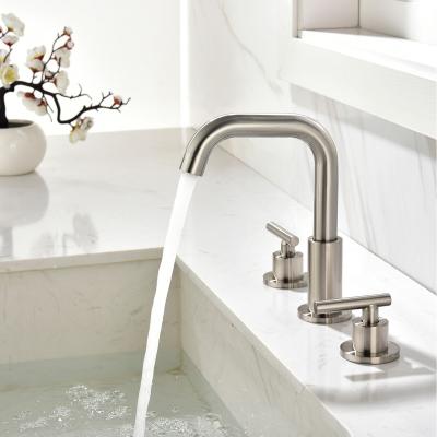 China Faucets factory design brass faucet metered sink water faucet brushed nickel hot cold bathroom faucet for basin sink for sale