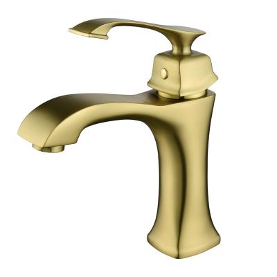 China Metered Faucets Single Hole Cold Water Faucet Bathroom Basin Sink Faucet Gold Basin Faucets for sale