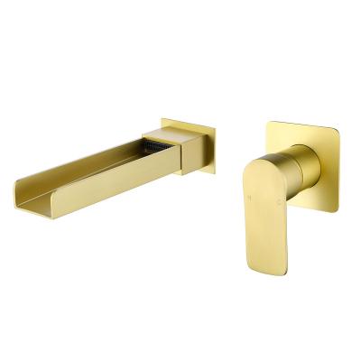 China Sans torneira Gold Brass Wall Mounted Sliding Bar 2 Hole Bathtub Faucet Bathroom Faucet for Bathroom Sinks for sale