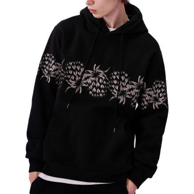 China The 100% French Terry Men's Logo Hoodie Men's Hoodies Heavy Oversized Black Embroidered Custom Made Anti-shrink Cotton for sale