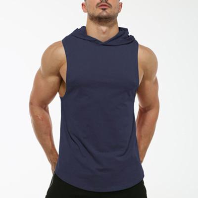 China Trade Anti-Shrink Cotton Muscle Muscle MensJersey OEM Private Label Pullover Sleeveless Hoodie For Gym for sale