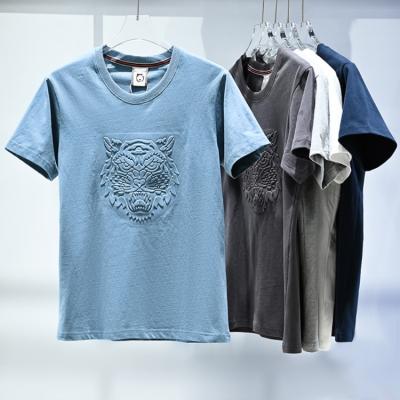 China Anti-Wrinkle OEM Premium Cotton Embossing T-shirt Graphic Logo Print Summer New Mens Custom Embossed T Shirts for sale