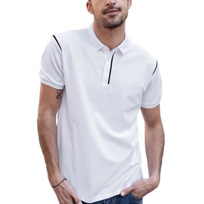 China Custom Blank Polo T-shirt Golf Anti-Wrinkle Logo High Quality Solid Color Double Mercerized Cotton Men's Polo Shirts for sale