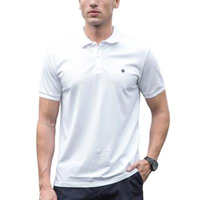 China New Anti-wrinkle Men's Business Casual Wear Golf Polo Shirt Custom Logo Embroidery Short Sleeve Golf Shirts 100% Cotton for sale