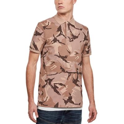 China Wholesale Custom Men Summer Anti-wrinkle Digital Printing Polo Shirts High Quality Cotton Spandex Camouflage Polo Shirts Men for sale