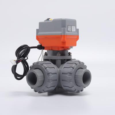 China General 1/2in--2in PVC 3 Way Ball Valve For Agricultural Irrigation for sale