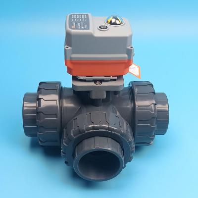 China YDKL 3 General Way Motorized Ball Valve PVC for sale