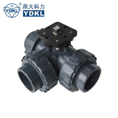 China General Plastic Motorized Electric Three Way Ball Control Valve for sale