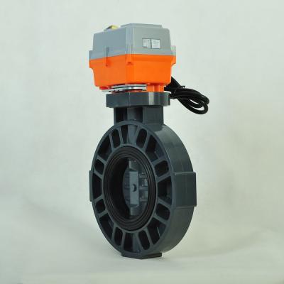 China » DC24v DN100-4 PVC General On-Off Electric Butterfly Valve for sale