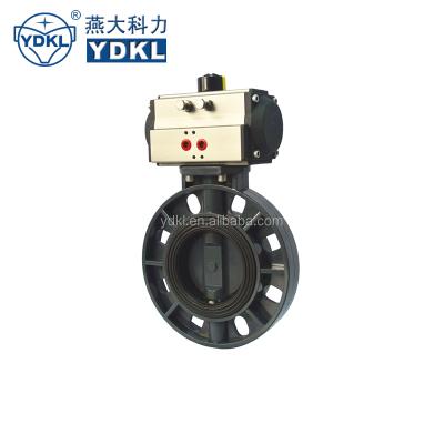 China Pneumatic Actuator General PVC Plastic Butterfly Valve for sale