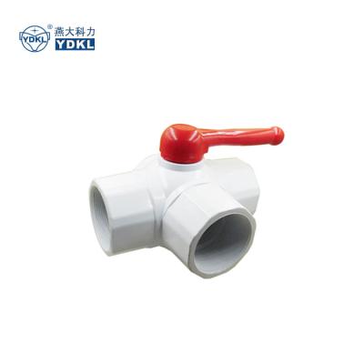 China 80mm Overhead 3 Way And Compact Type PVC Ball Valve for sale