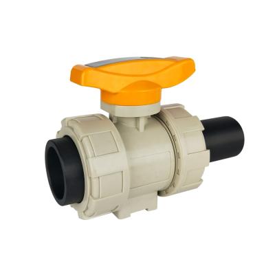 China General Small Size 1/2 3/4 Inch PPH PP Union Genuine Ball Valve for sale