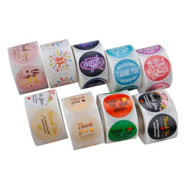 China Colored Thank You Sticker Custom Printing Round Shape Gift Packaging Label 2 Inch for sale