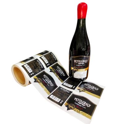 China Customer Bottle Label Rolls For Liquor Store Waterproof Wine Bottle sticker for sale