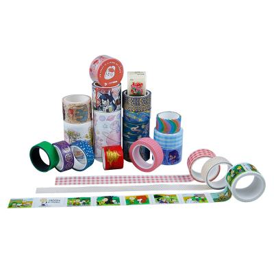 China Multicolor Adhesive Washi Tape Tube Cusomized Size Using For DIY Crafts for sale