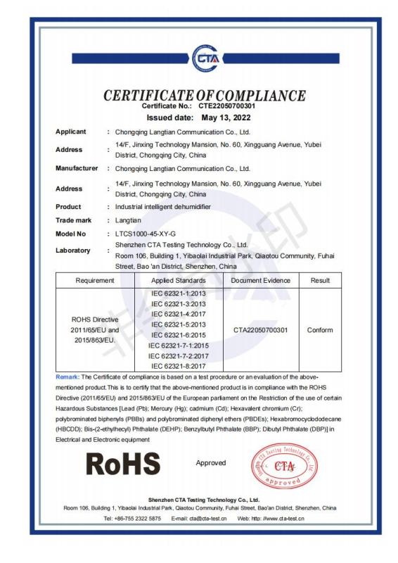 RoHS - Chongqing Langtian Communication Co., Ltd.