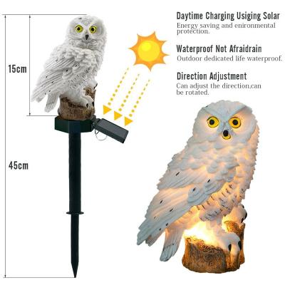 China Resin Owl LED Lamp Residential Solar Outdoor Waterproof Ground Yard Plug Lamp Amazon Lawn Decorative Landscape Lamp for sale