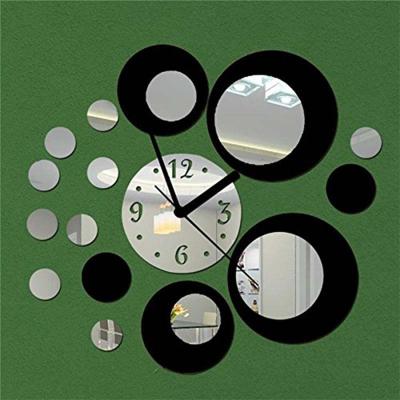 China Calendars Wholesale Novelty Big Watch 3D Large Mirror Cheap Luxury Modern Nordic Decorative Frameless Home DIY Digital Acrylic Wall Clock for sale