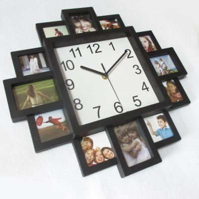 China 2021 style new creative living room photo decoration clock antique wall clock home mute clock electronic time for sale