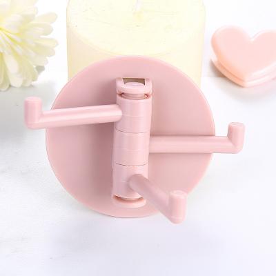 China Viable Hot Sale Rotatable Seamless Adhesive Hook Stick Wall Hanger Strong Bearing Hook For Kitchen Bathroom for sale