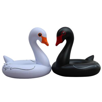 China Rideable 1.9m 75inch Swan Pool Toys Inflatable Swan Row Swim Ring Beach Bed Summer Water Game Party Float Toys for sale