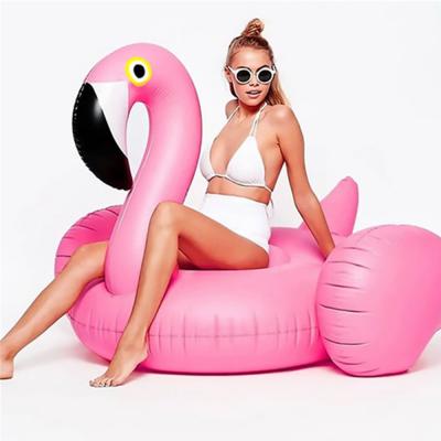 China Inflatable Flamingo Pool Float Swimming Pool Float Pink Ride-on Swim Ring Party Toys Piscina Adults Children Water Holiday for sale