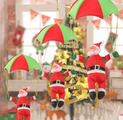 China Funny Santa Claus Doll Parachute Decorations 25cm Tree Christmas New Year Pendant Home Decoration Gifts for sale