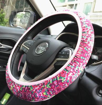 China Neoprene Wheel Cover Material Lily Dropshipping Manufacturers Wholesale Neoprene Sunflower Steering Wheel Scuba Cover Device for sale