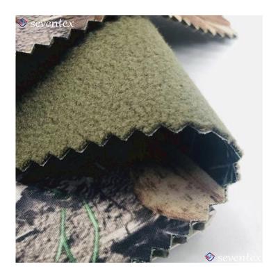 China 92%Polyester 8% Softshell Fleece 3 Layer Waterproof Breathable Spandex Fabric Camouflage Laminated TPU For Outdoor Coats for sale